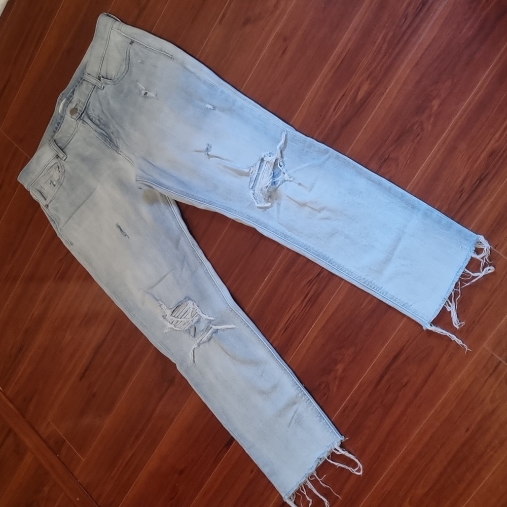 Old Navy Distressed Boyfriend Jeans Blue Size 8 - Picture 2 of 15